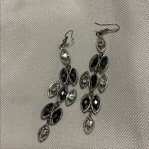 Elegant Black and Silver Dangle Earrings